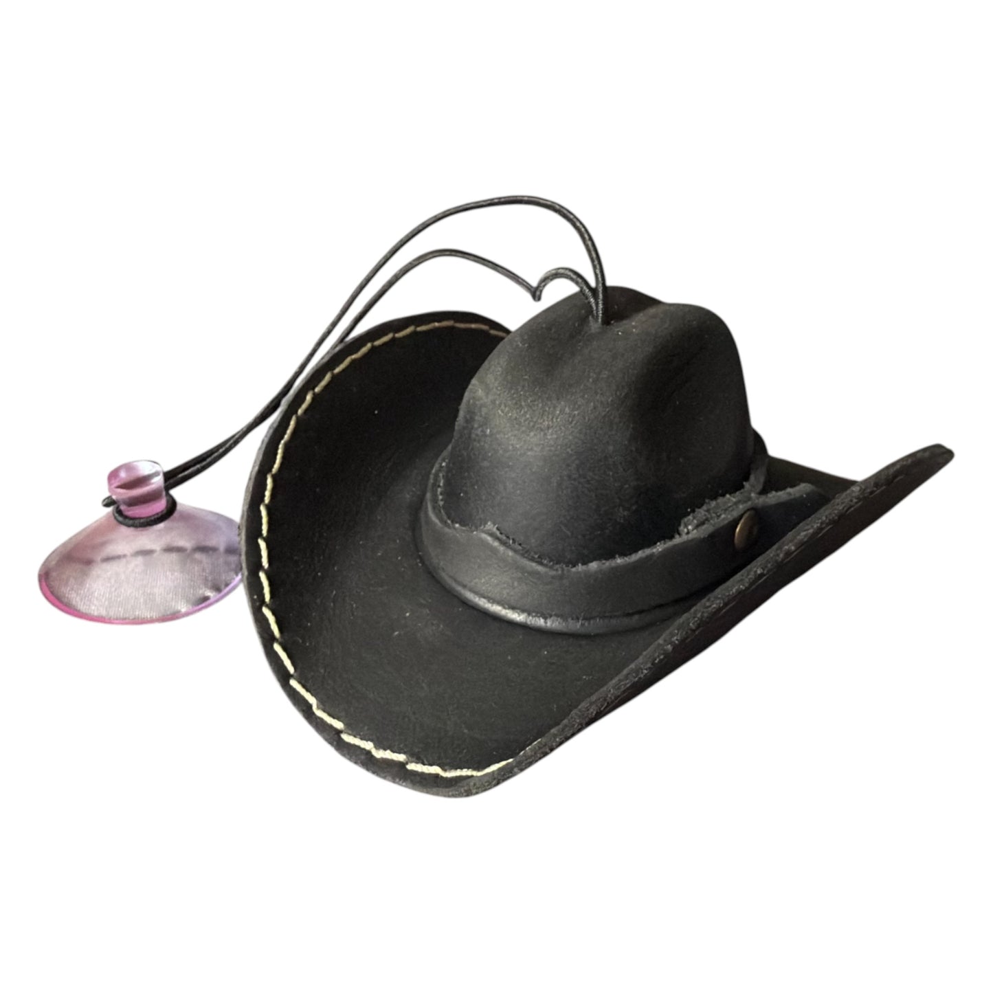 Mini Sombrero Vaquero con Pelaje Natural | Souvenir Artesanal de Cuero | Hecho en México