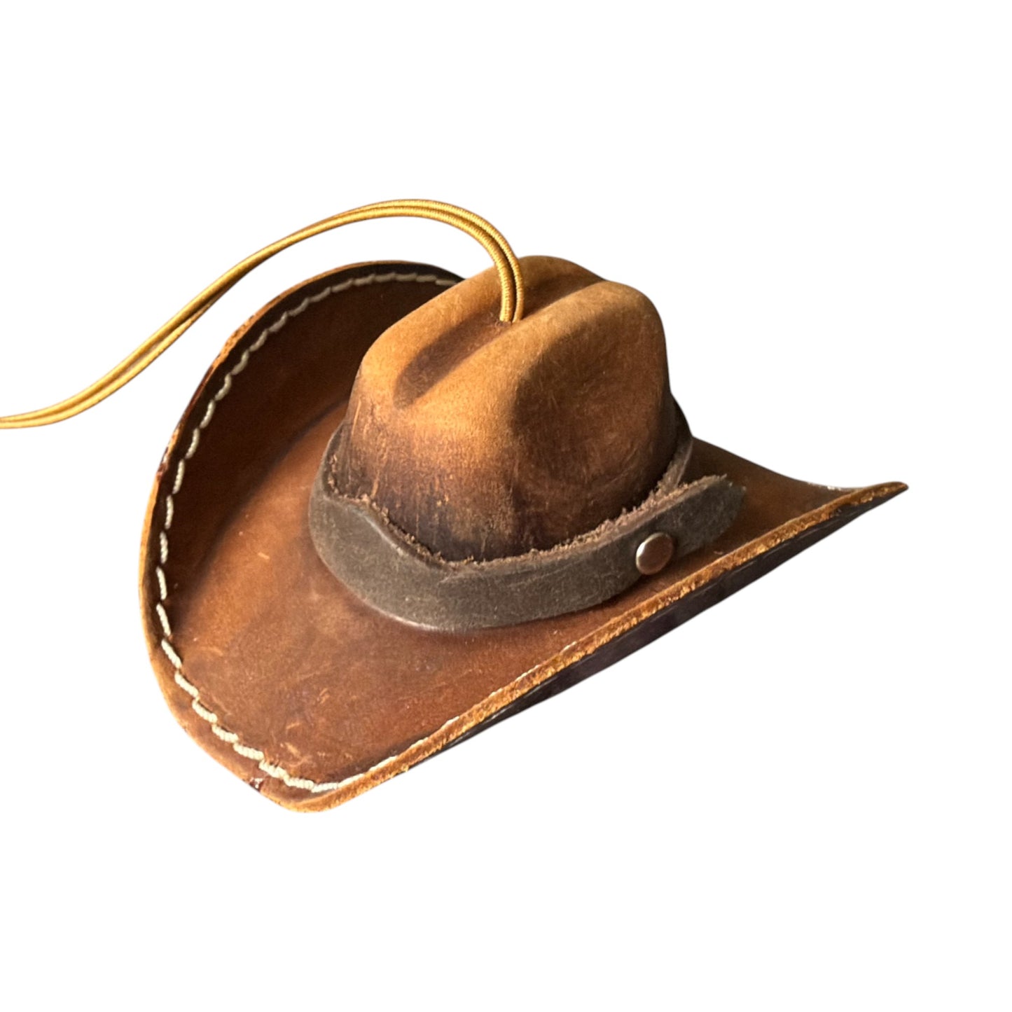 Mini Sombrero Vaquero con Pelaje Natural | Souvenir Artesanal de Cuero | Hecho en México