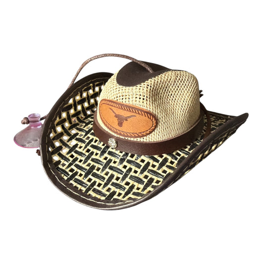 Mini Sombrero Vaquero Tejido | Souvenir Artesanal de Paja | Hecho en México