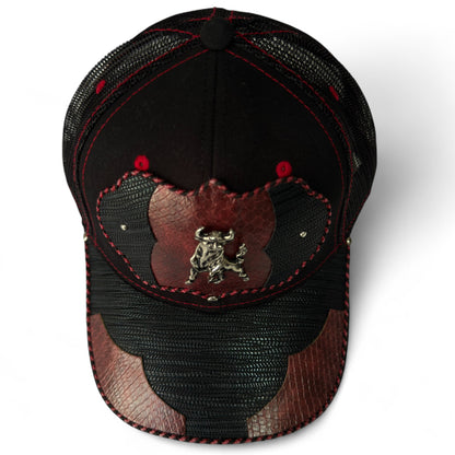 Gorra Trucker Artesanal Vaquera Toro | Cuero Sintético y Herrajes | Hecha en México